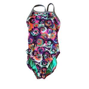 DOLFIN UGLIES TYE DYE V-2 back, one piece swimsuit - size 28 - women’s 2